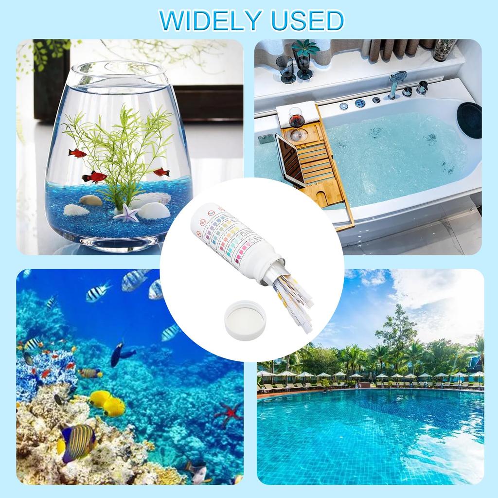 Набор для тестирования качества воды Smgda с pH-тест-полосками для горячих источников и аквариумов Измеряет общее, свободное, общее содержание и значения pH Тест 5-в-1 Бассейны, спа, источники,