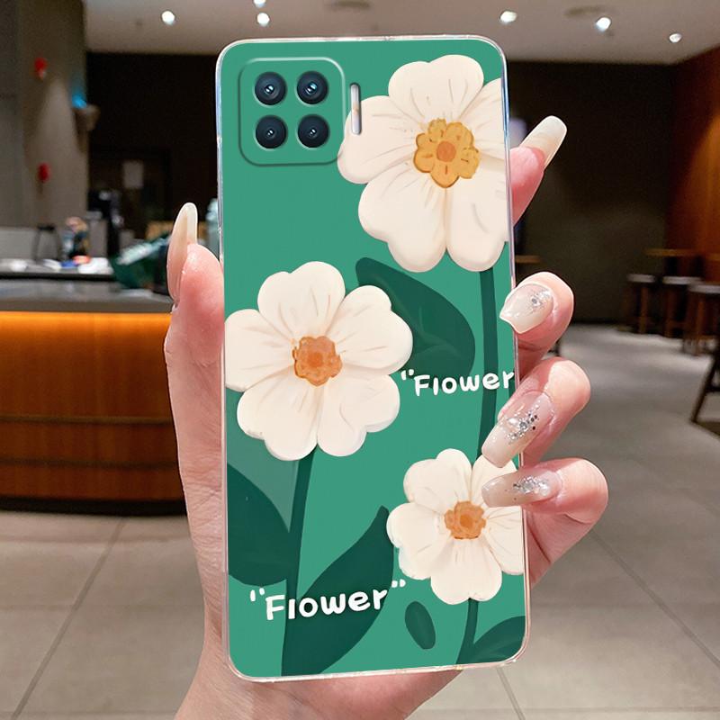 Phone Case For OPPO Reno4 Lite 4 F Flower Butterfly Casing For Oppo Reno 4 Lite 4F Capa Transparent Soft Silicone TPU Back Cover