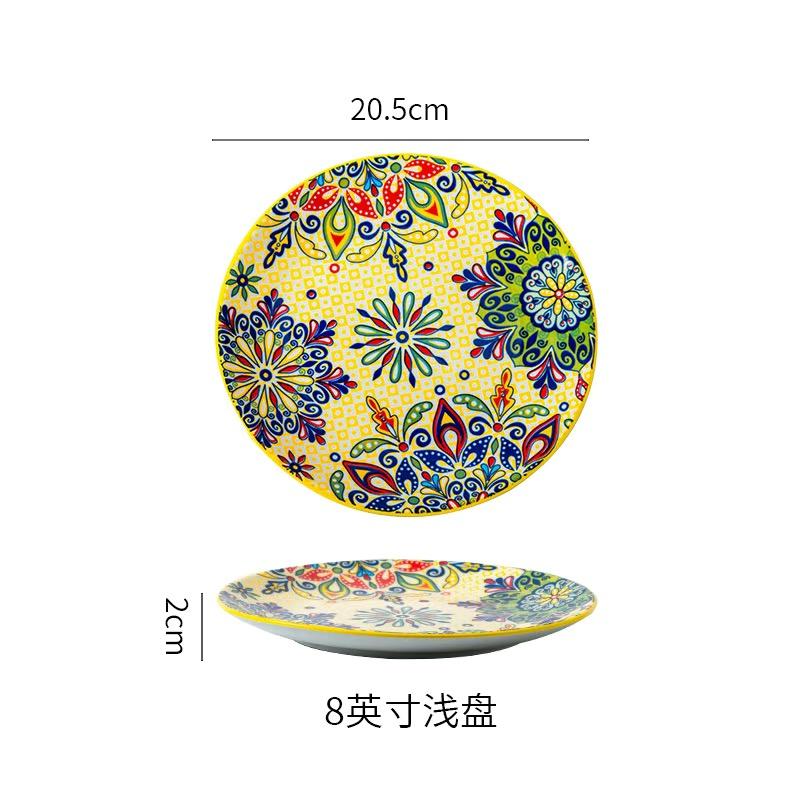 6,5 дюйма/8 дюймов/10 дюймов Керамические тарелки Тарелка для яиц Костяной диск Западные тарелки для стейка Основные блюда Неглубокие плоские тарелки