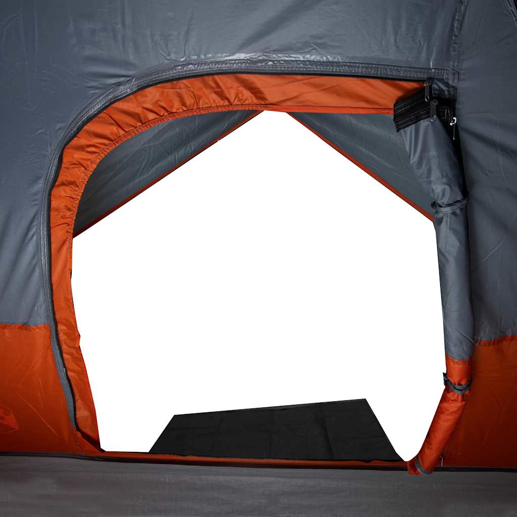 Dome Family Tent for 6 Persons Gray and Orange Waterproof