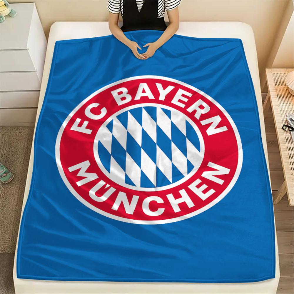 1 шт. Фланелевое одеяло с принтом ФК «Бавария Мюнхен», Высококачественное, для всех сезонов, Декор для дома, Тепло и уют, Идеально для рождественских подарков