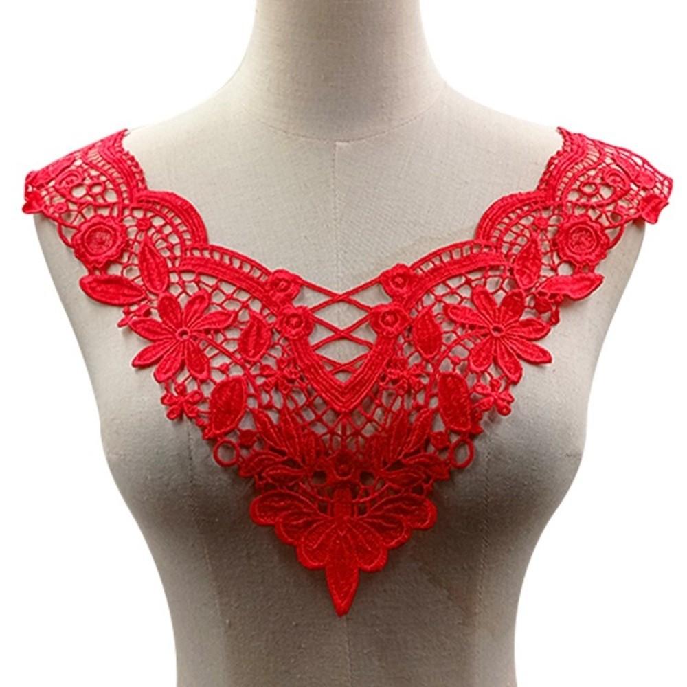 Handmade Embroidered Flower Collar Elegant Hollow Out Trim DIY Sewing Supplies