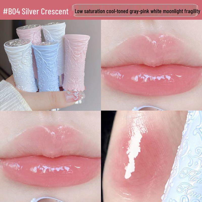 Flower Knows Балет Лебедей Блеск для губ: Зеркальный финиш, Не отпечатывается, Водянисто-легкий, Нюдовая помада для женщин.