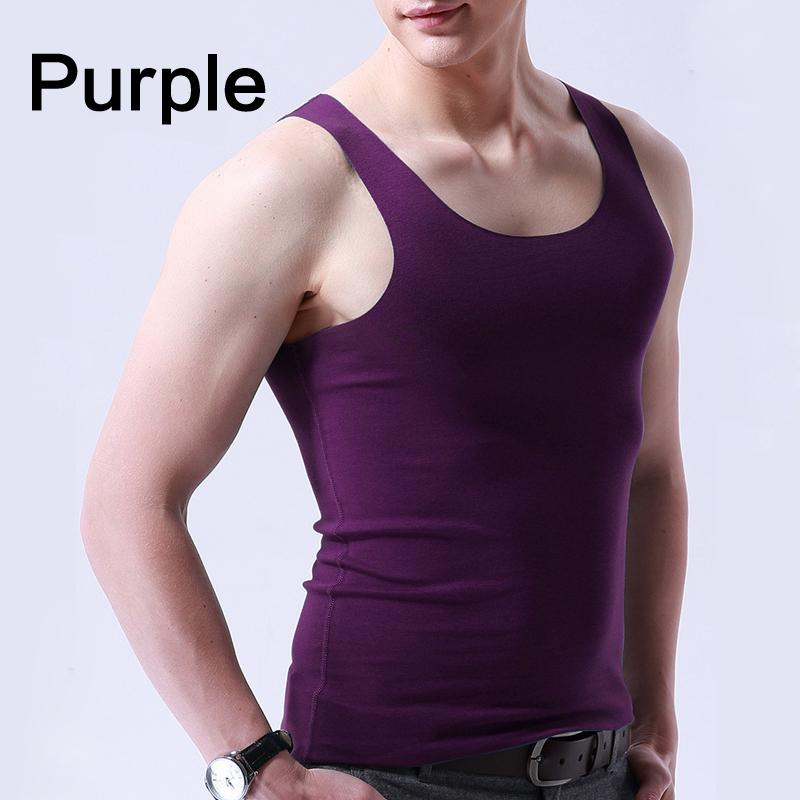 1 шт., повседневная тонкая облегающая майка, мужская бесшовная майка из ледяного шелка, надувной топ, однотонный эластичный модный топ