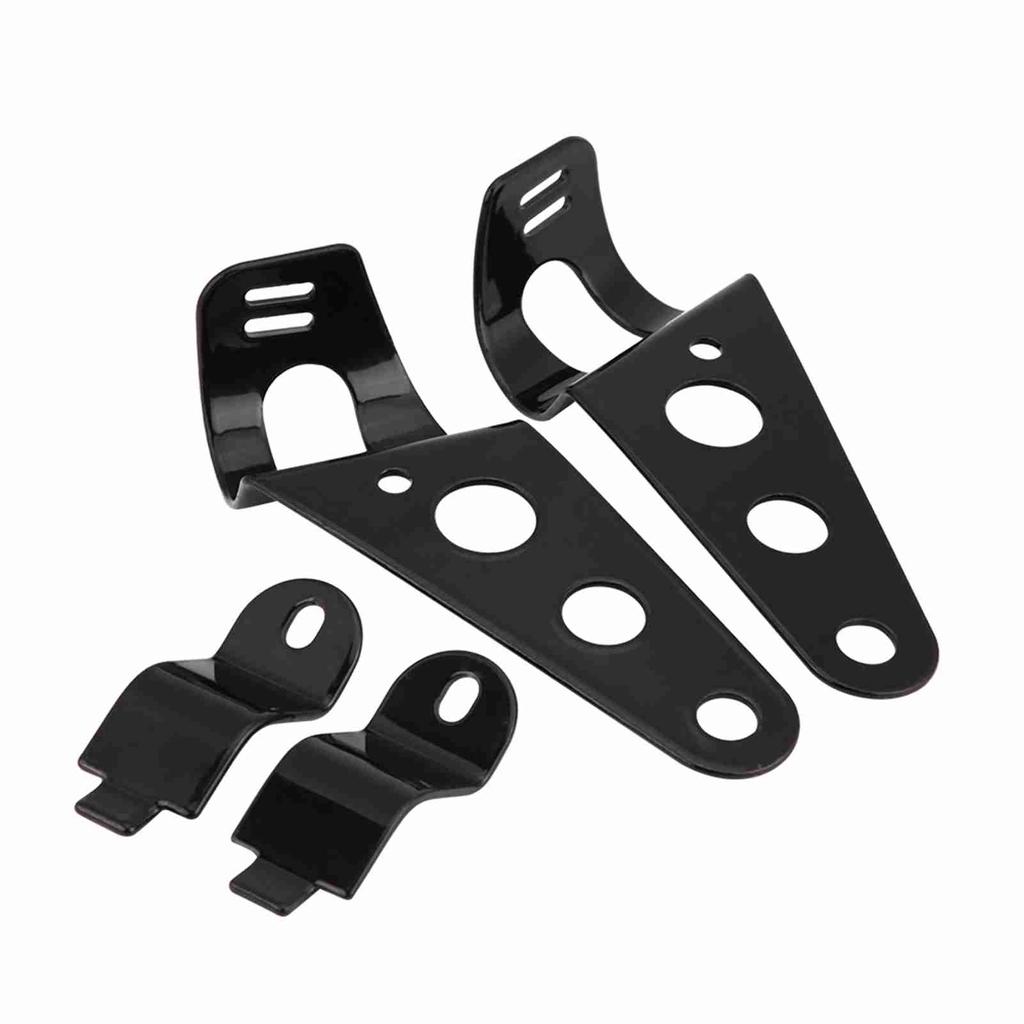 1 Pair Stainless Steel Motorcycle Headlight Bracket Fork Small Mount Stand Support (Black)