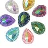 100pcs  Resin 13*18mm Teardrop  Flatback Rhinestone Scrapbook Wedding DIY Ornaments Applique 