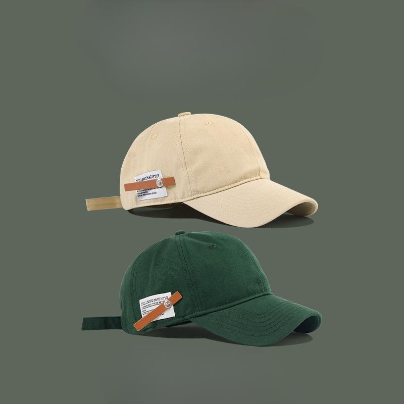 Retro Versatile English Small Leather Baseball Cap Women Casual Versatile Baseball Cap Men Soft Top Cuckold Simple