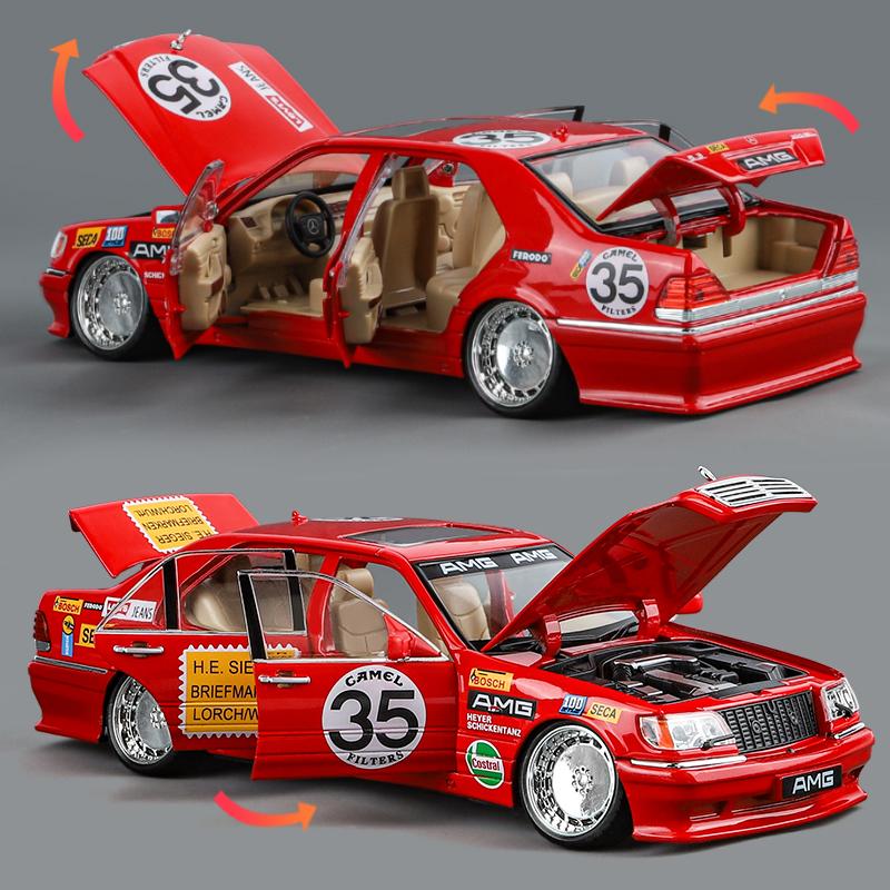 1:24 Mercedes Benz S W140 320SEL Модифицированная Версия Литая Модель Автомобиля из Сплава Настольное Украшение для Компьютера Подарок на День Рождения для Друга