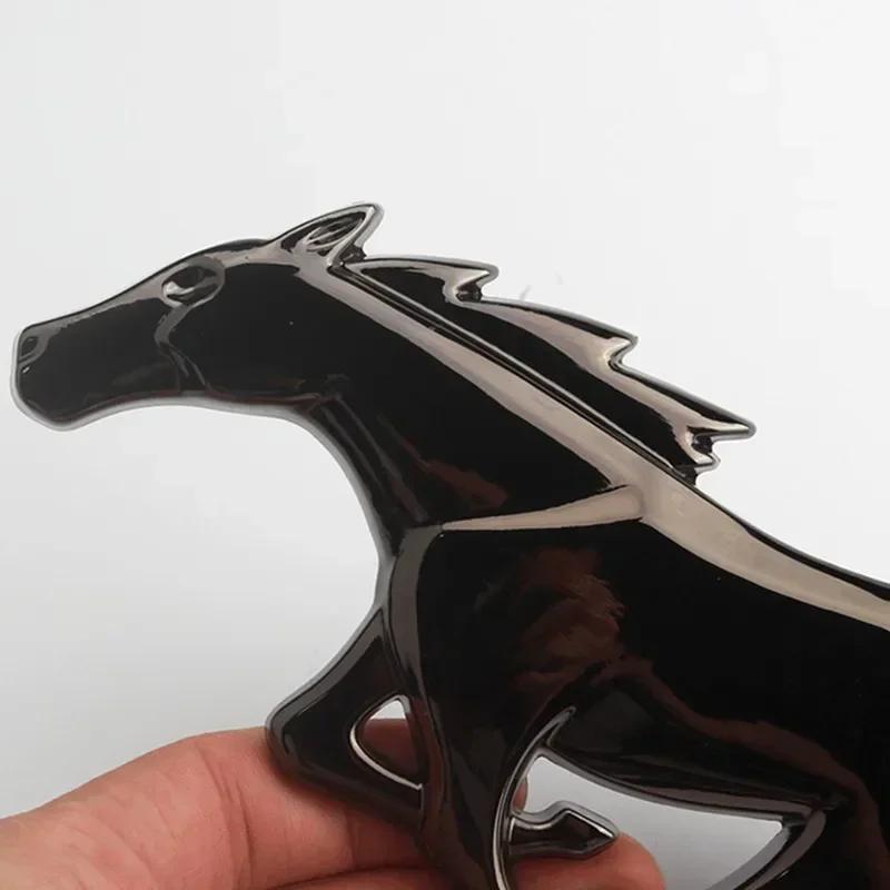 Car Sticker Ford New 2025 Hot 20x7.5CM Metal Car Front Grille Horse Badge Trunk Sticker for Ford Mustang 2.3T Shelby GT350 GT500