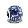 Christmas Night Charms Fits Original Bracelet Argent 925 Sterling Silver Midnight Blue Enamel Beads for Jewelry Making