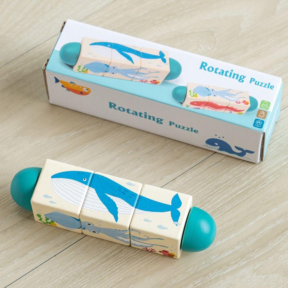 Educational Toy Animal Spin Puzzle Toy for Helps Develop Fine Motor Skills Logical Thinking