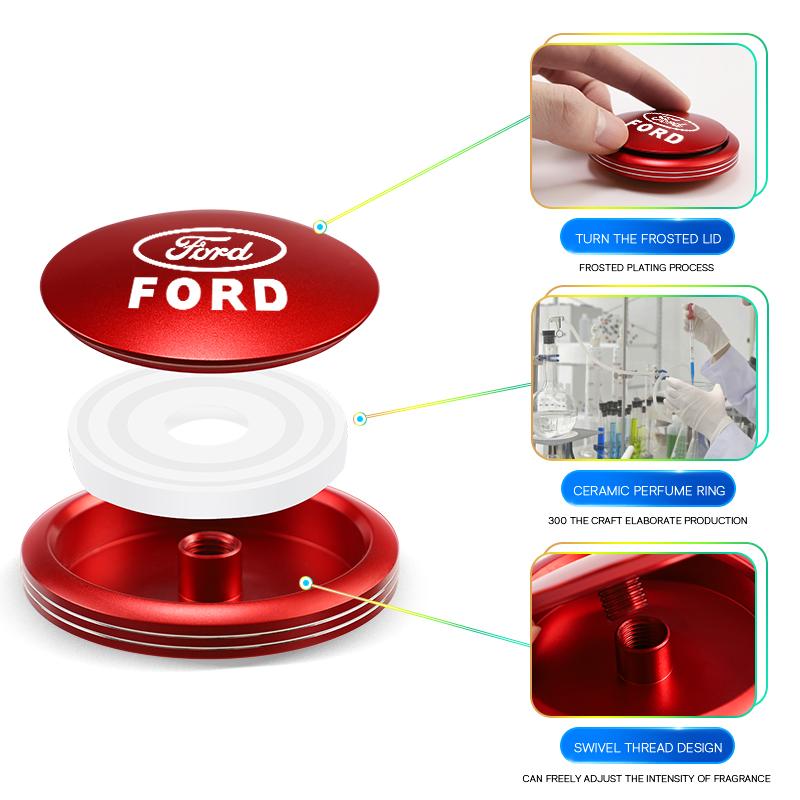 Car Decorative Accessories Metal Air Freshener Solid Perfume Rotaing Aromatherapy For Ford Focus Fiesta Puma Ranger Kuga MK7 vz33