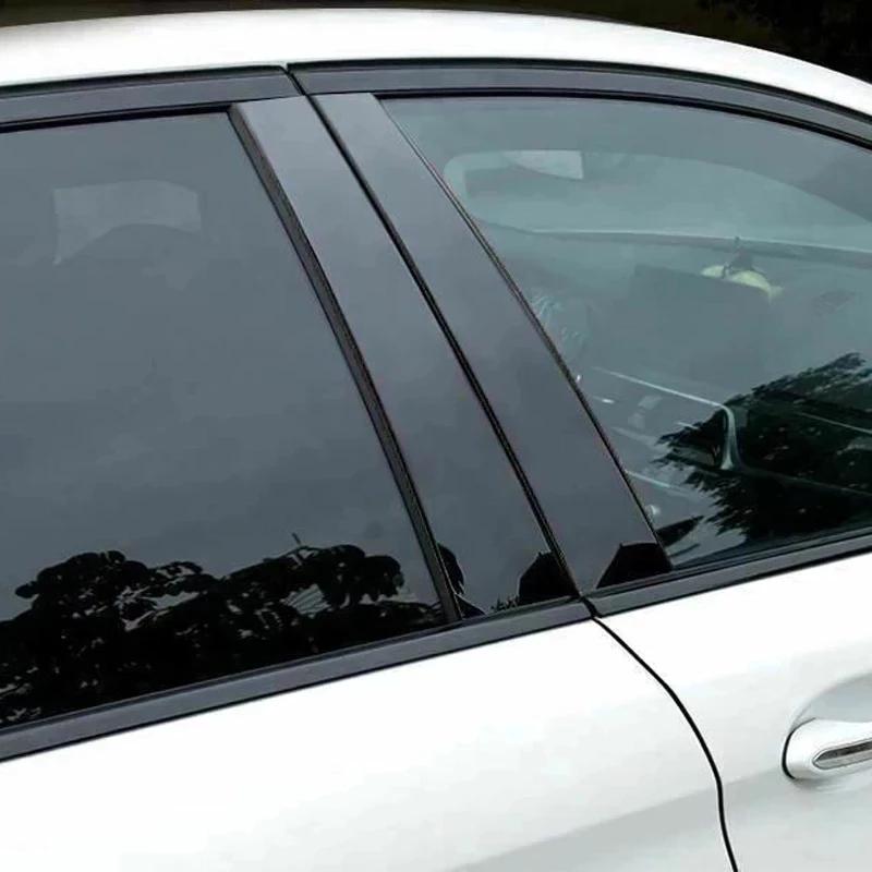 Подходит для BMW X5 E71 2014-2018 Углеродное волокно Черный Автомобиль Окно Дверь Стойка BC Стойка Покрытие Отделка Зеркальный Эффект ПК