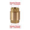 1Pc 1/2” 3/4”1” Female Thread NPT Brass Thread In-Line Spring Check Valve One-Way Anti Backflow Valve Water Control Float Valve