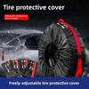 Car Tire Cover with Drawstring Girdle Design Adjustable Buckle Waterproof Dustproof Protector