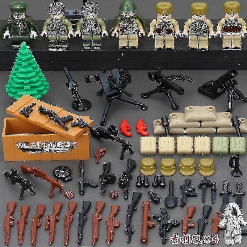 Military Soviet Army Soldiers 7 Pcs   Arms Building Blocks Playset Kits For Kids Gift