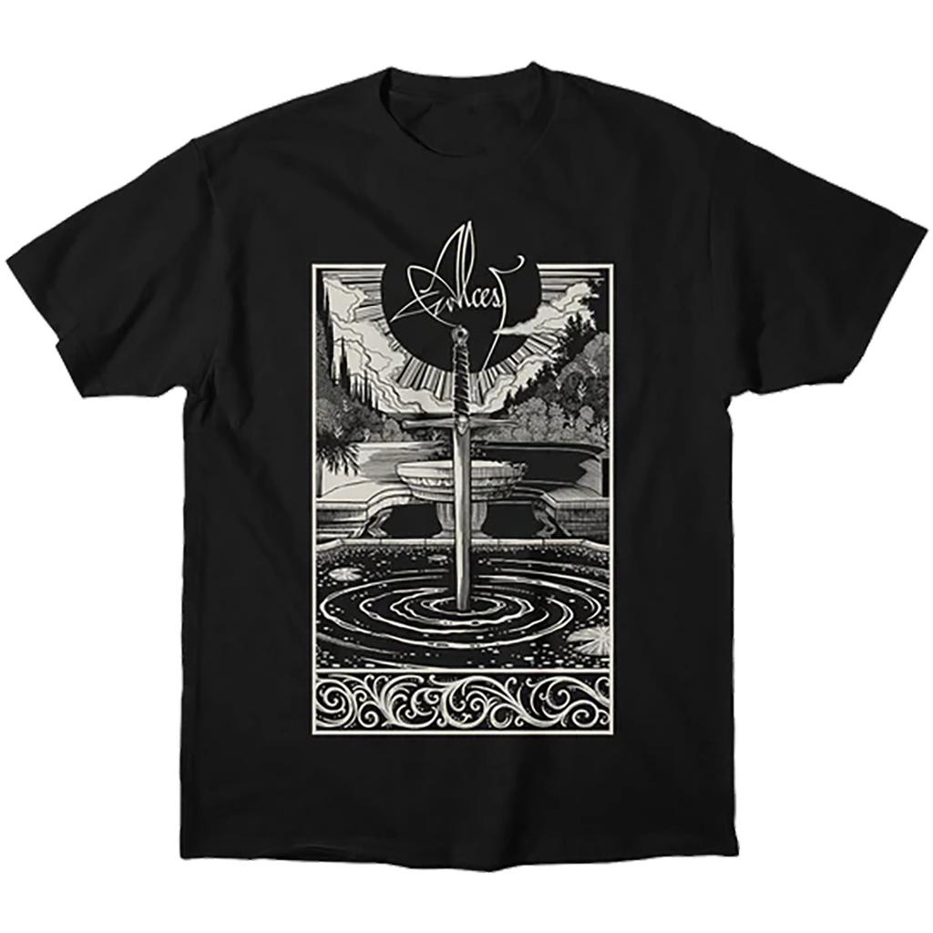 Fit ALCEST French Black Metal Band Shortsleeved Rock Pink American Streetwear Retro Loose Print Mens and Womens Tshirt