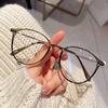 Anti-Blue Light Plain Glasses Ultra-Light Blush Cold Brown Color Korean Anti Radiation Eyeglasses Round Metal Frame