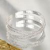 Silver Color Rhinestone Bangle Bracelet Full Rhinestone Sparkling Bangle Bracelet  Bridal Use