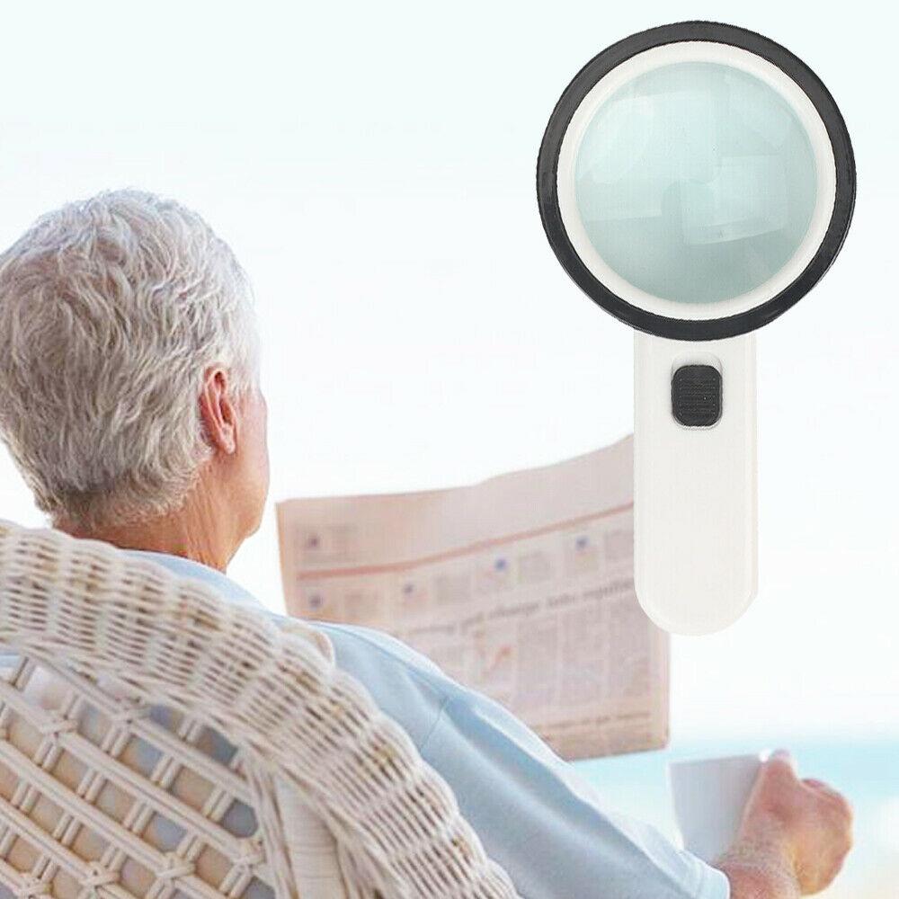 30-кратная оптическая лупа со светодиодной подсветкой 30-кратная ручная лупа с подсветкой для чтения