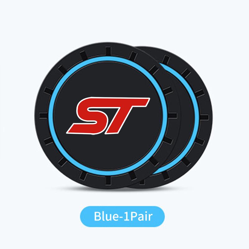 For Ford 2Pcs Car Logo Silicone Coaster Anti-Slip Water Cup Drink Mats Auto Accessories Escort KA Flex Everest KA Expedition