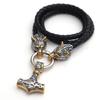 Nordic Viking Thor 'S Hammer Pendant Necklace Steel Wolf Head Necklace Men 'S Accessories 