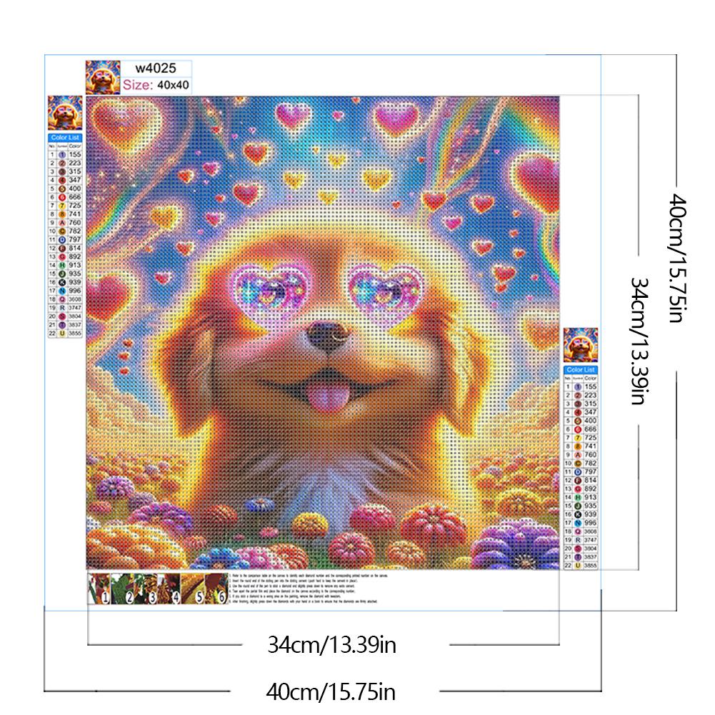 FE# 5D DIY Full Round Drill Diamond Painting Dog Pig Kit Home Decor Art Craft