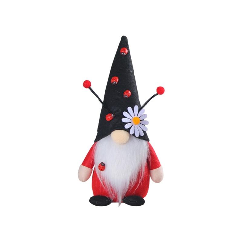 Ladybug Gnomes Tomtes Nisse Swedish Dwarfs Faceless Doll for Halloween Kitchen