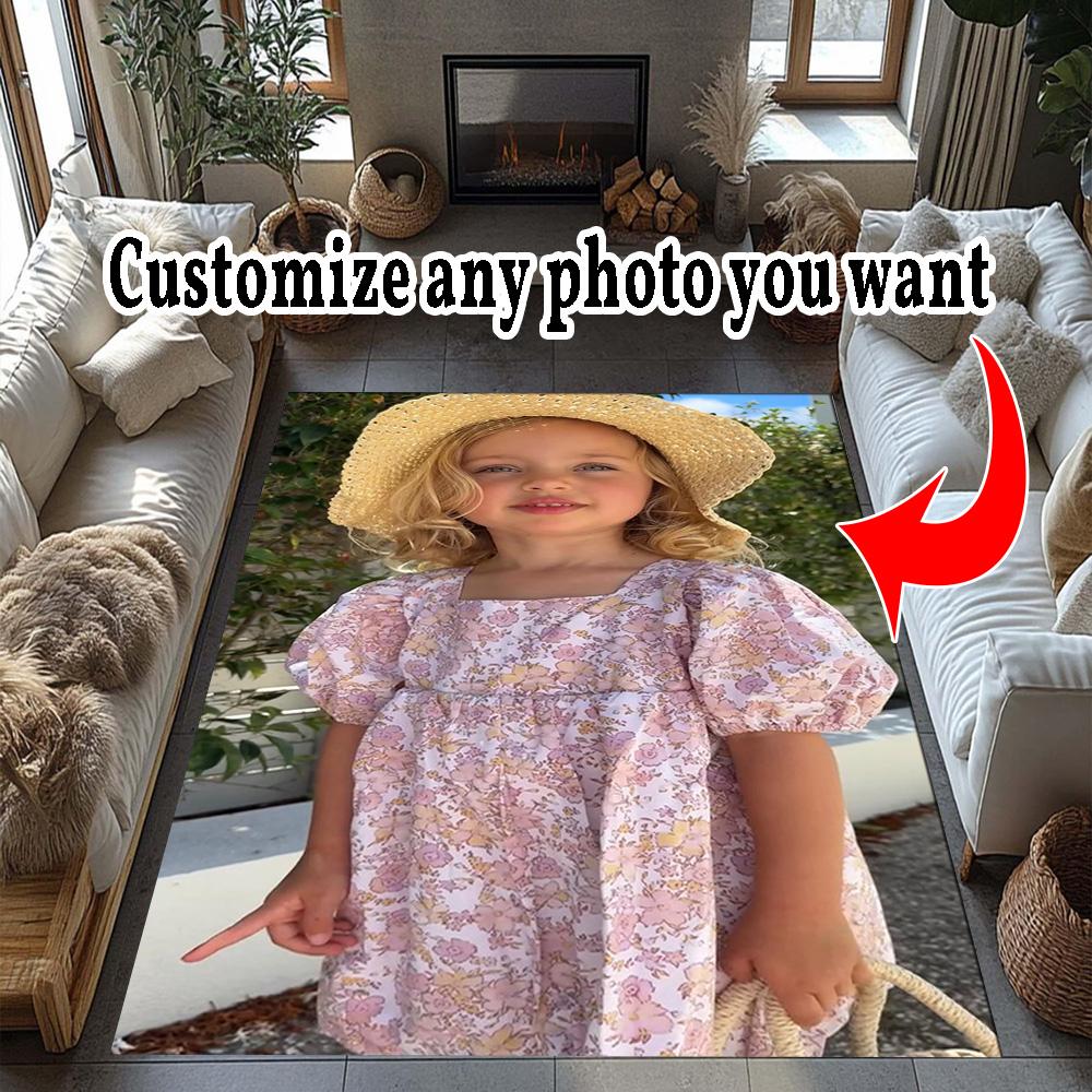 Customize Photo Customize Your photo Floor Mat Design for Balcony Bedrooms Playrooms Game Room Anti-slip Rug Decorate Offices Best for Christmas