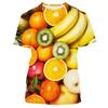 Fresh Fruit Berry Pattern Men's T-shirt Casual Men's Soft Loose Short Sleeved Clothing Fashionable Street Wear Fun Round Neck Tops