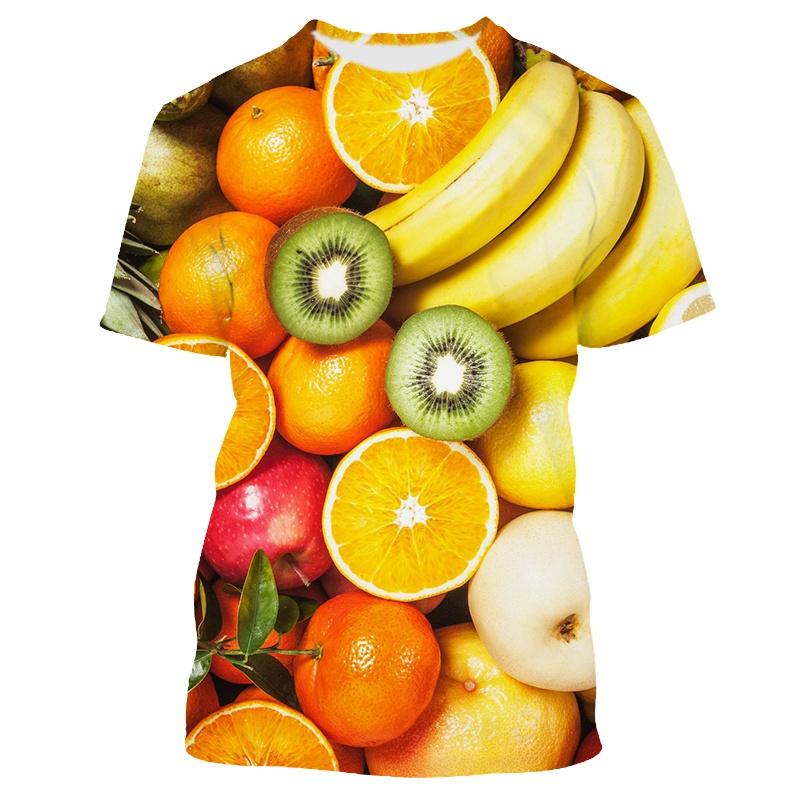 Fresh Fruit Berry Pattern Men's T-shirt Casual Men's Soft Loose Short Sleeved Clothing Fashionable Street Wear Fun Round Neck Tops