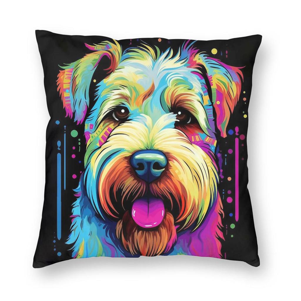 Irish Softcoated Wheaten Terrier Square Pillowcase Polyester Linen Velvet Creative Decorative Pillow Case Home Cushion Cover