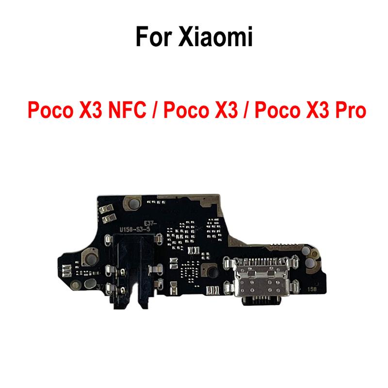 Плата USB-порта для зарядки Шлейф Разъем для Xiaomi Poco X3 NFC / Poco X3 / Poco X3 Pro Запасные части для замены платы зарядки