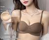 Бесшовный бюстгальтер с полуоткрытой чашкой и подкладкой для маленькой груди - Регулируемый, приподнимающий, цельный, беспроводной топ-труба