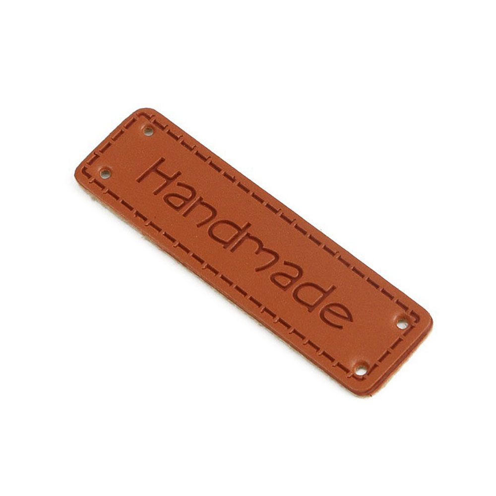 Коричневый тисненый шарф с надписью, декор для шляпы, бирки из искусственной кожи, швейные принадлежности, этикетки своими руками, узор ручной работы