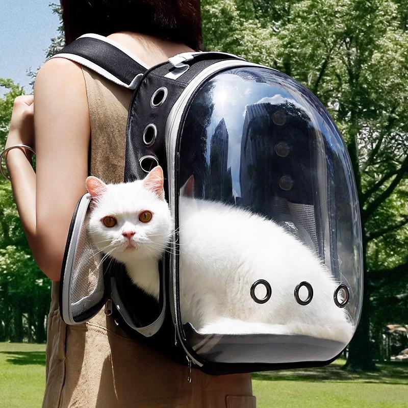 Portable Pet Carrier Backpack Cats Small Dogs Up To 7kg - Ventilated Side-Open Design With Included Absorbent Pads