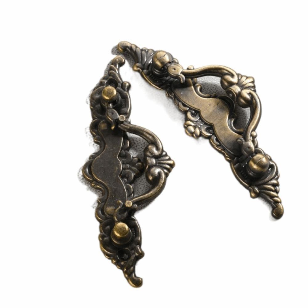 Decorative Vintage Pulls Zinc Zinc Zinc Alloy Drawer Ring Pulls Screw Drawer Handles Wood Case