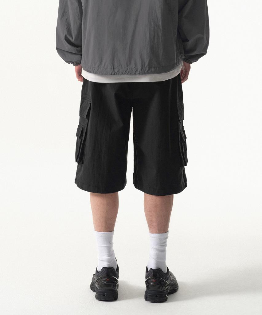 MUSINSA STANDARD [City Leisure] Cn Belted Multi-Pocket Cargo Bermuda Pants [Black]