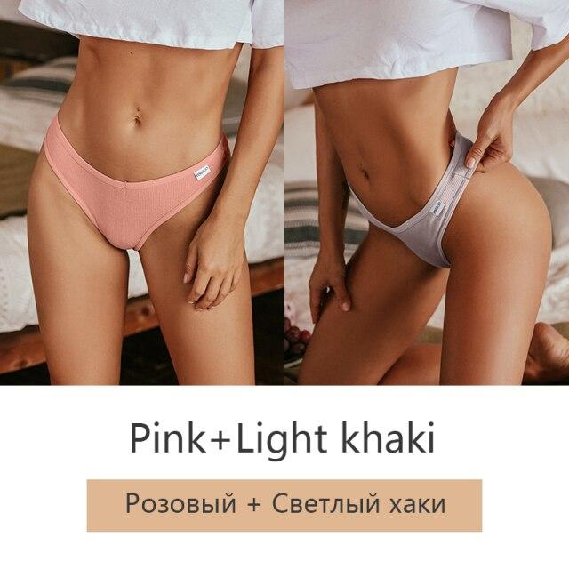 FINETOO 2 шт./компл., женские хлопковые трусики-стринги M-XL, женские трусы с Т-образной спинкой, модное нижнее белье с V-образной талией, удобные трусики для девочек, нижнее белье 2021