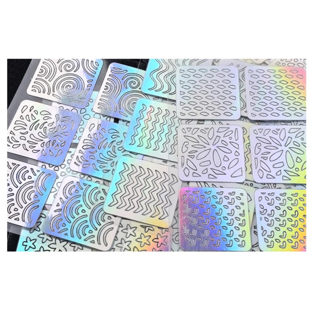 24 шт. полая лазерная наклейка для ногтей, гель-лак для ногтей, трансферная фольга, сердце, звезда, 3D шаблон для ногтей, штамп