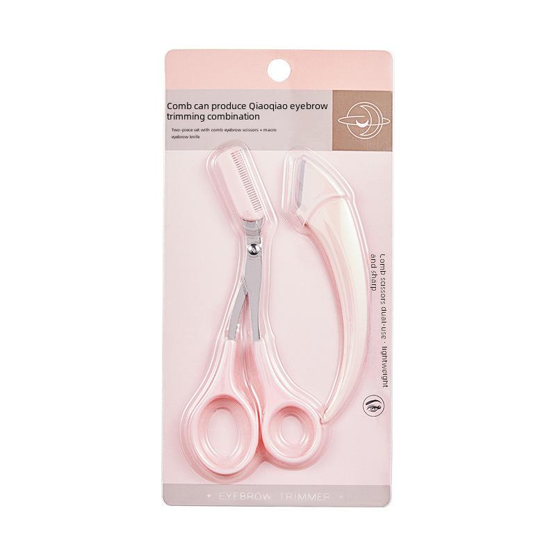Набор триммеров для бровей, бритва для бровей с ножницами, портативные инструменты для коррекции бровей для начинающих, лезвия из нержавеющей стали