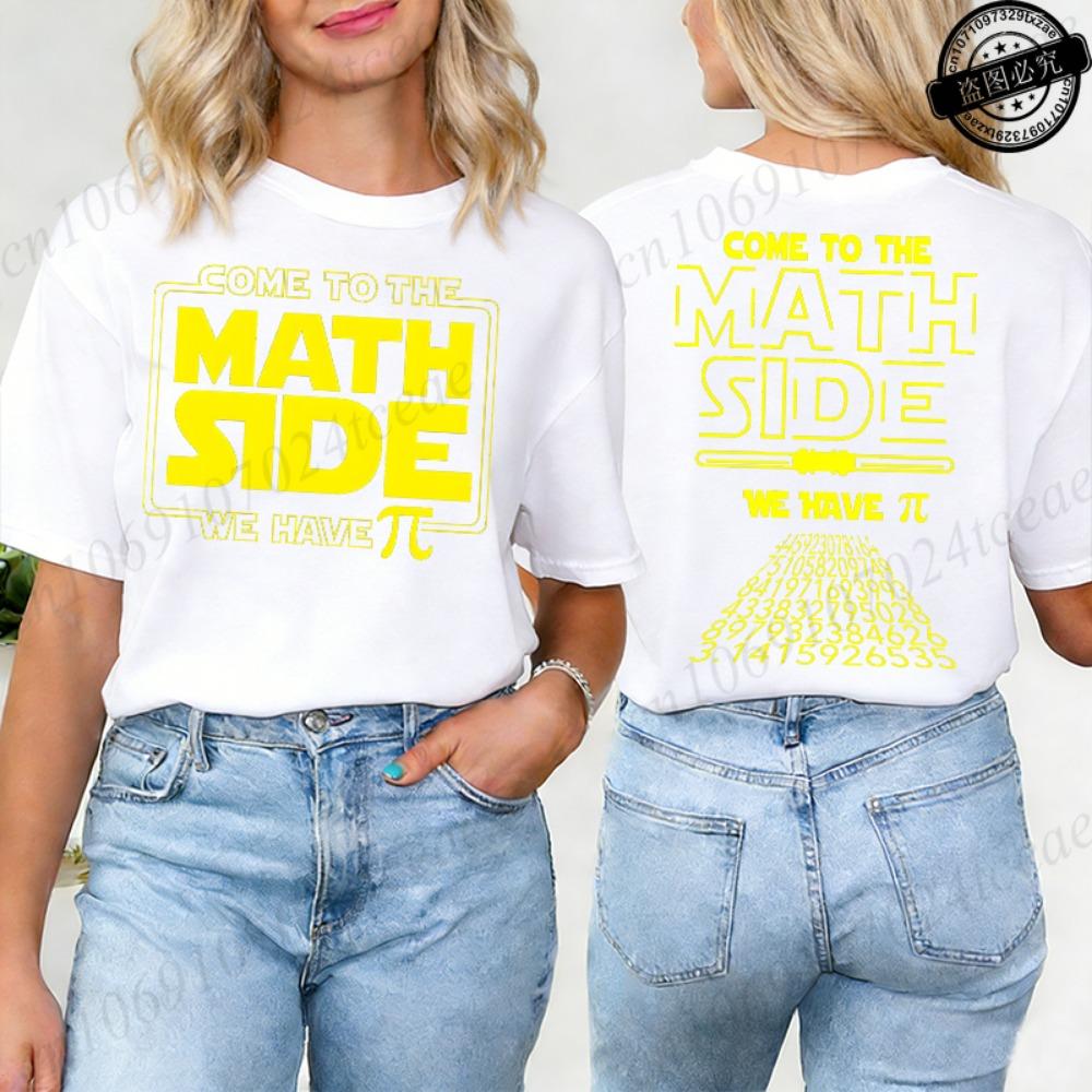 Math Pi Printed T-Shirts for Women Math Teacher Tee Tops Unisex Clothing Short Sleeve Women's Clothing