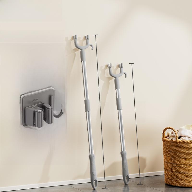 Retractable Clothes Drng Rod Single Prong Clothes Hanger Storage Organizer for Home Dormi Stainl Steel PP Material