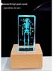 3D резная модель мозга скелета, орнамент - Белый хрустальный сувенир для студентов-медиков и врачей