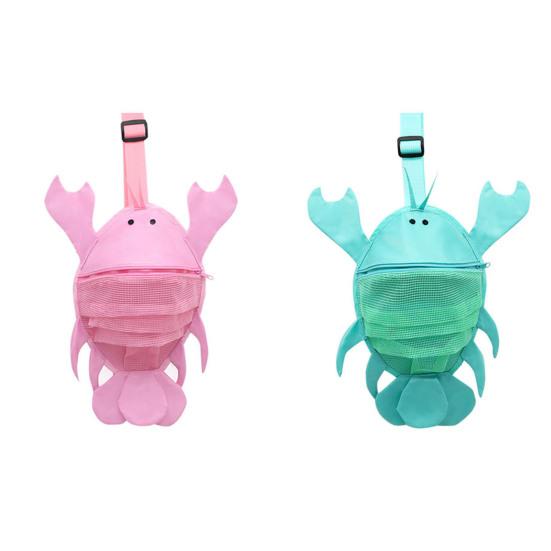 Детская пляжная сумка в форме омара с героями мультфильмов, дышащая сетчатая дизайнерская сумка для хранения игрушек, детский органайзер для песочных инструментов