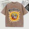 The Sun In Sublime Full Of Holes And Wounds Design Retro Men T-Shirt Wash Cotton T-Shirt O-Neck Short Sleeve Unisex Top