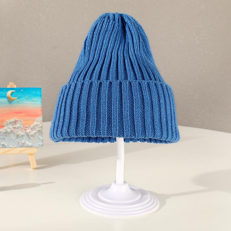 Зимняя вязаная шапка для девочек сладких конфетных цветов, для мальчиков и детей, мягкая теплая шапка для улицы, детская модная шерстяная шапка