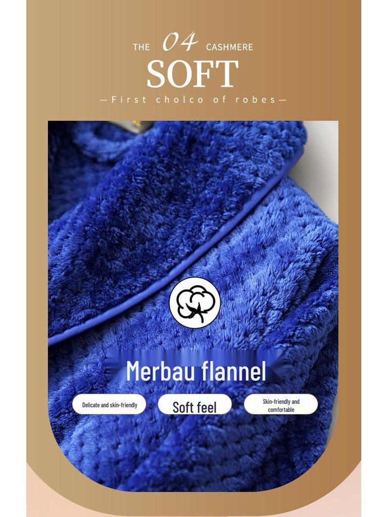 Роскошные утолщенные осенне-зимние парные халаты в стиле отеля - мужской и женский длинный велюровый халат