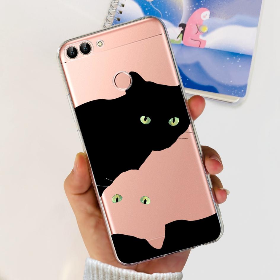 For Huawei P Smart Case FIG-LX1 FIG-LX2 FIG-LX3 Back Cover Fashion Flower Marble Clear Silicone Soft Funda For PSmart 2018 Coque