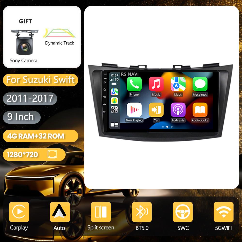Android 16 pour Suzuki Swift 4 2011-2016 2017 Carplay Auto Radio de Voiture Multimédia GPS DSP Autoradio Stéréo Caméra 360° Snapdragon